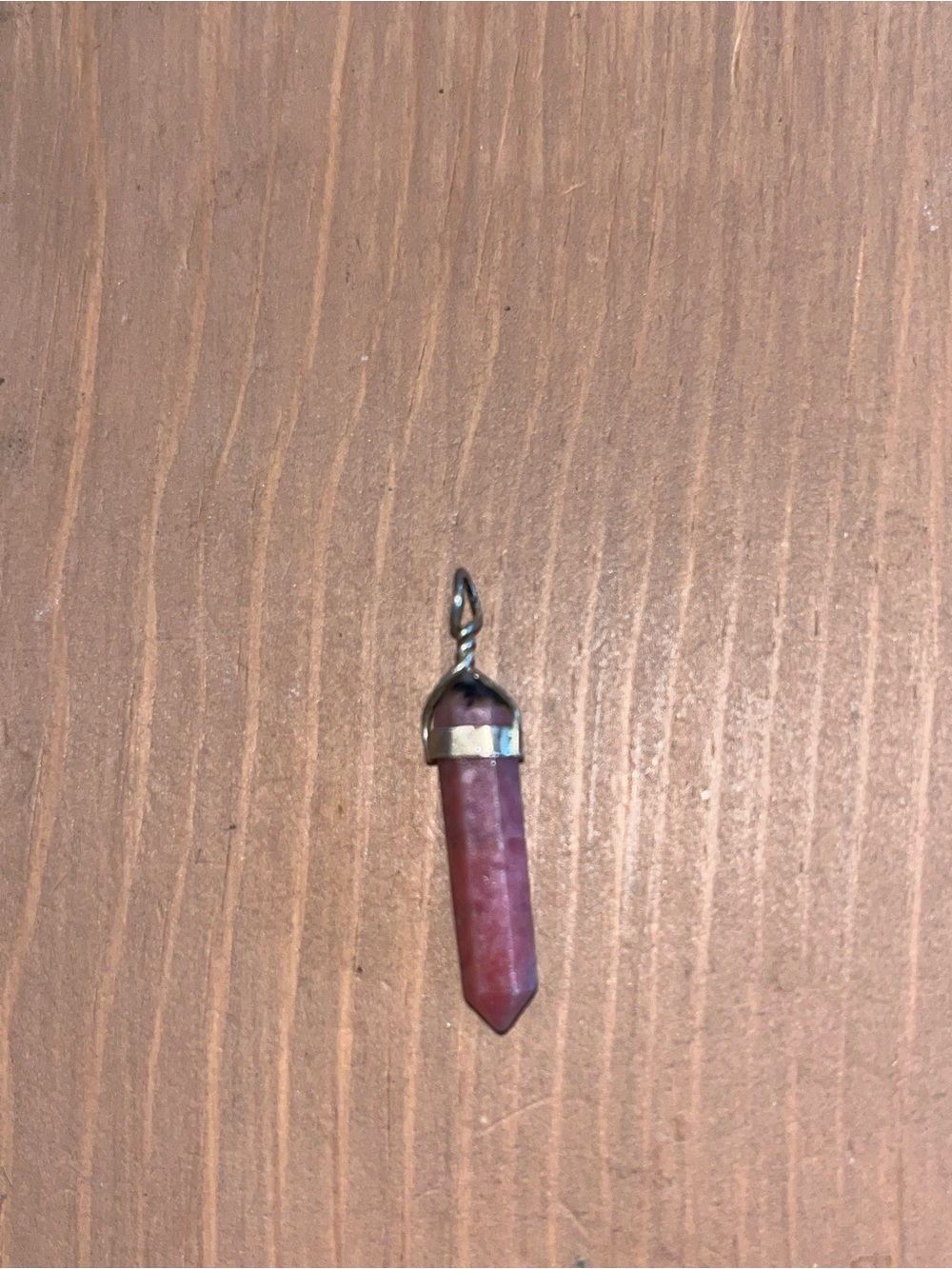 Pink natural stone pendant sterling silver 925 vintage 1990s style rotochtsobery